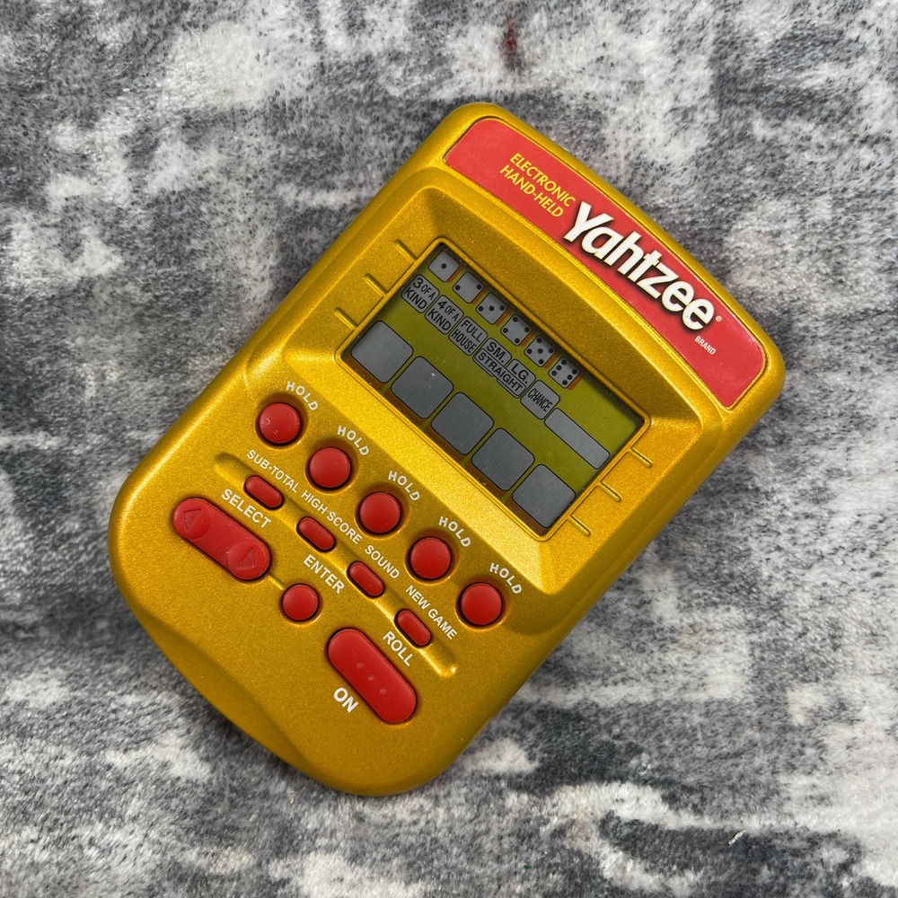 Vtg 2002 Hasbro Electronic Yahtzee Handheld Hand Held Game Red Tested Working